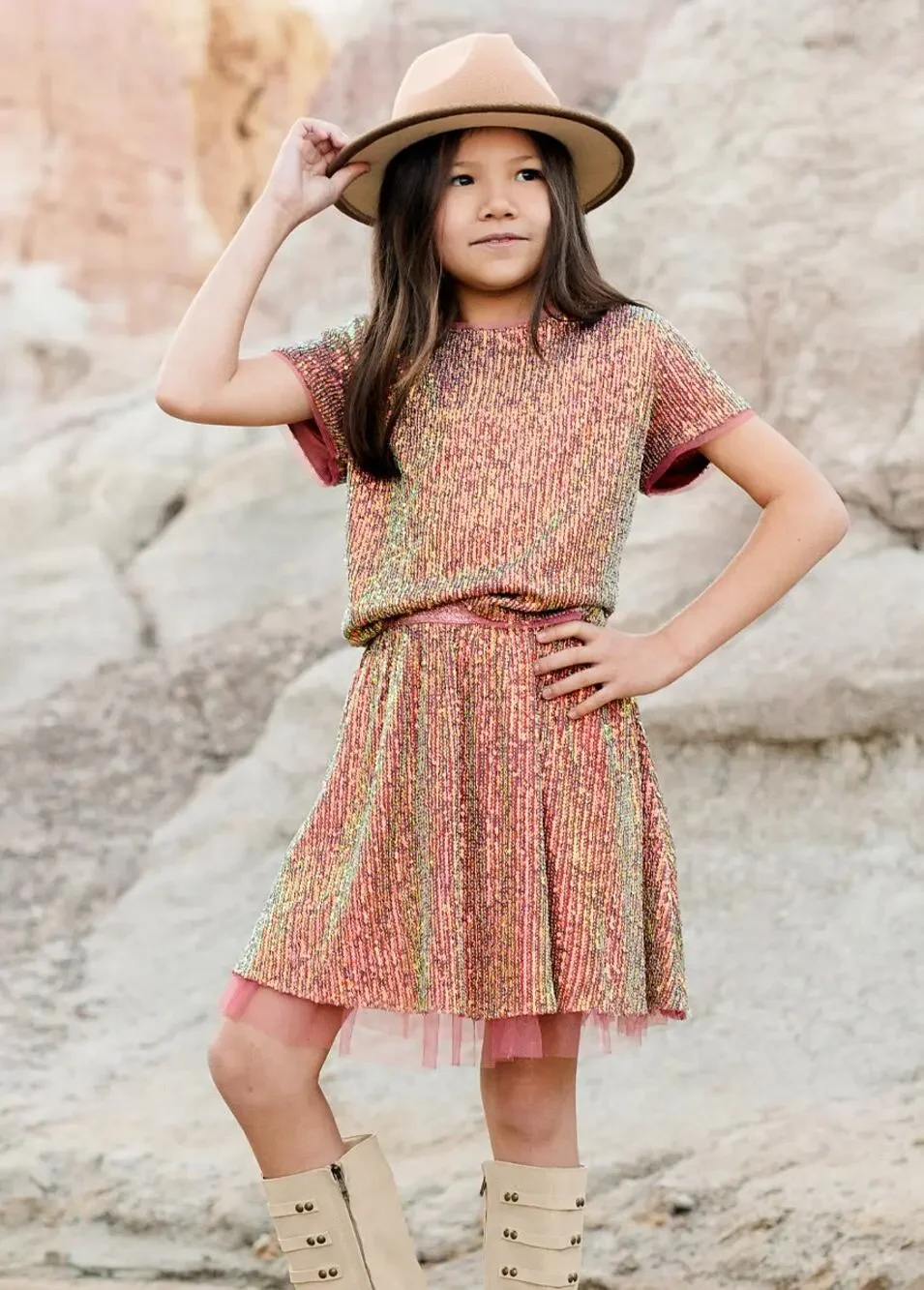 Joyfolie Mia Joy Izzy Top in Wild Rose Girl’s Size 5